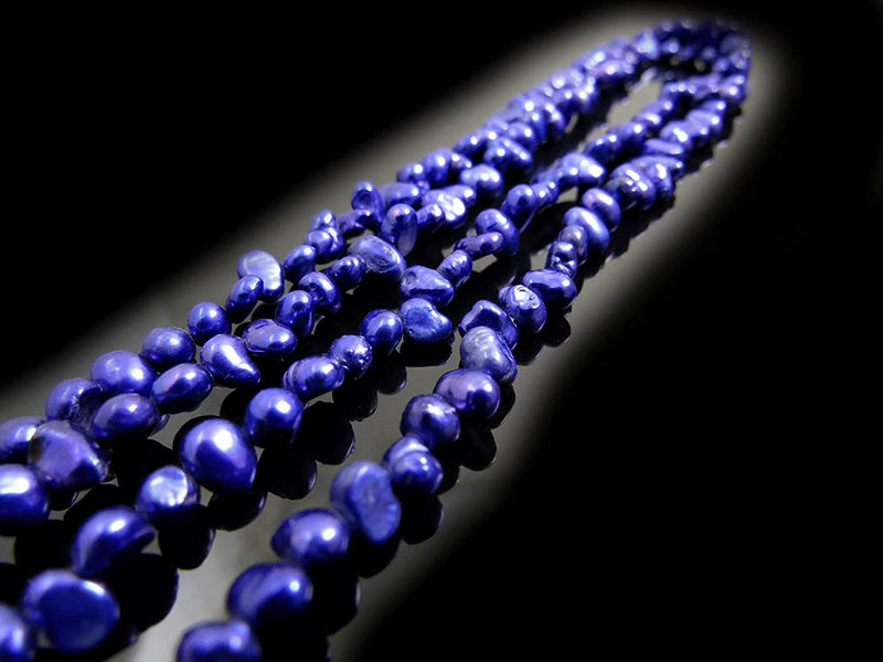 200Xpcs Perles d'eau douce naturelles 3-4mm, couleur Bleu Royal