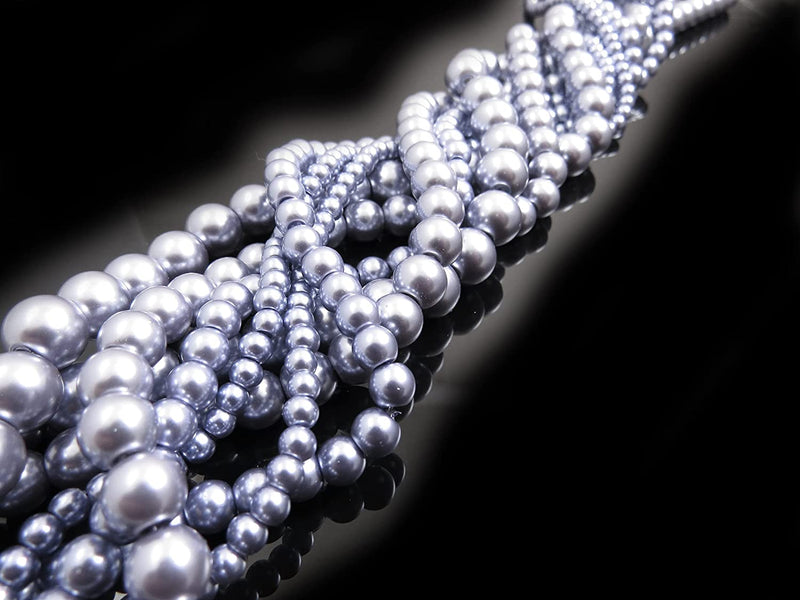 556pcs Collection de Perles de Verre, 4 formats 4-6-8-10mm couleur Indigo