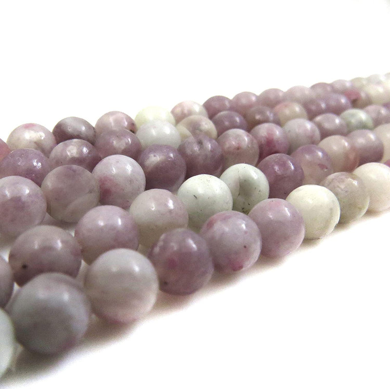 Lilac Stone Quartz Pierres semi-précieuses 6mm ronde, 60 billes/15” corde (Lilas Stone Quartz 6mm 2 cordes-120 billes)