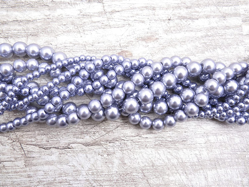 556pcs Collection de Perles de Verre, 4 formats 4-6-8-10mm couleur Indigo