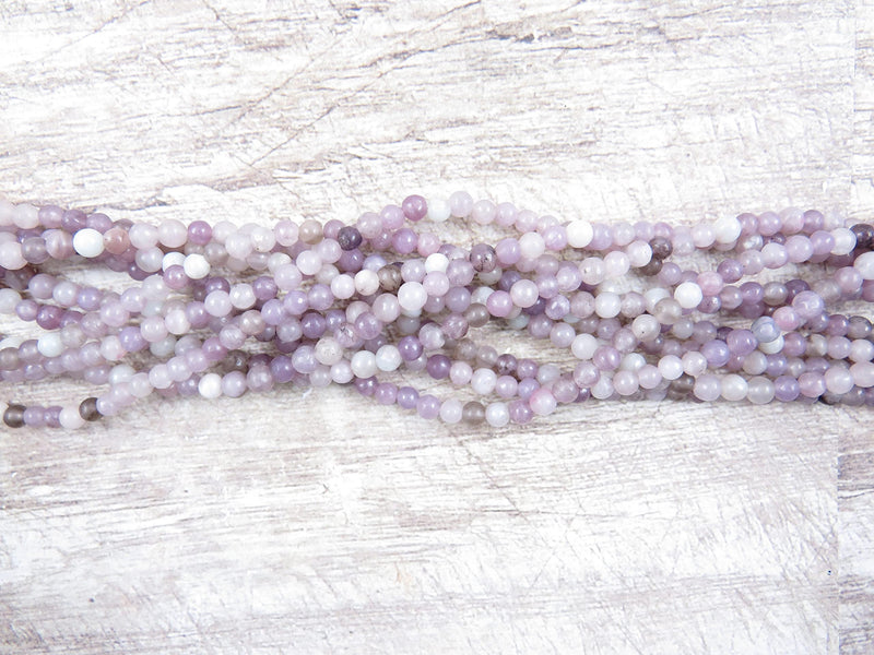 85 billes Lilac Stone Quartz Semi-précieuse 4mm ronde (Lilac Stone Quartz 4mm 1 corde-85 billes)