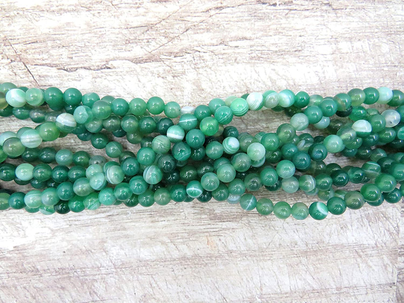 Agate Lace Verte Pierres semi-précieuses 6mm ronde, 60 billes/15” corde (Agate Lace Verte 6mm 2 cordes-120 billes)
