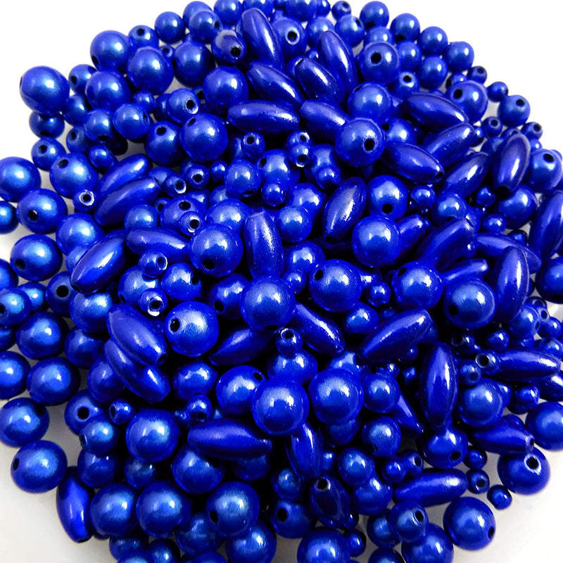 450 pcs Miracle Beads, billes en acrylique, Mix de 4 styles 4,6,8mm et 6x12 oval, Bleu