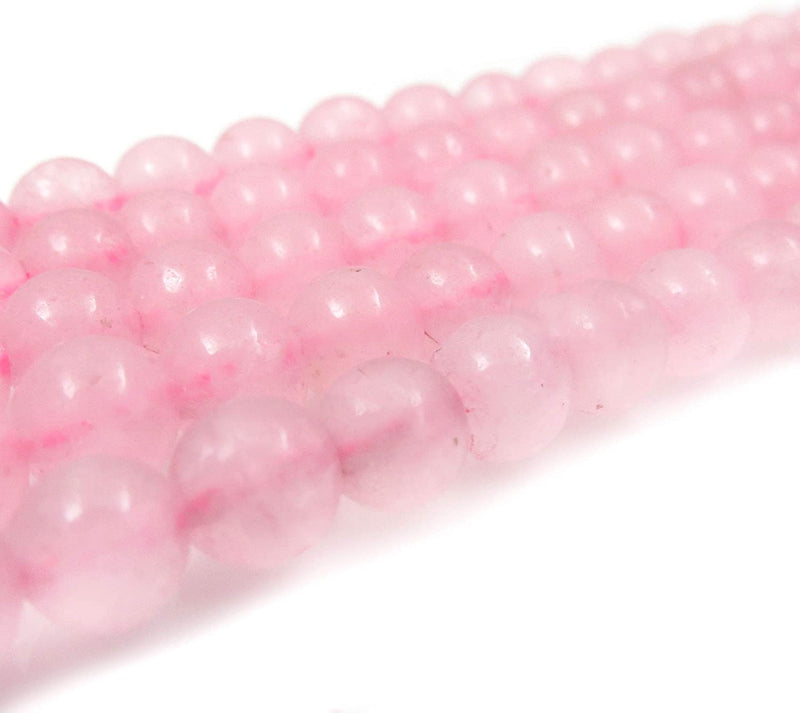 Rose Quartz Semi-precious stones 6mm round, 60 beads/15" string (Rose Quartz 6mm 2 strings-120 beads)