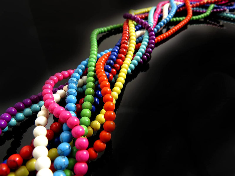 10 Magnesite Ropes Turquoise 4mm, mix of 10 Colors, assorted colors