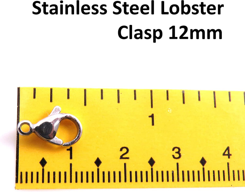 100pcs Acier inoxydable Lobster Clasps 12mm, 100 pièces par sac