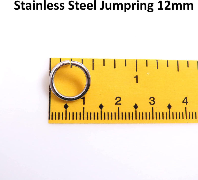 500pcs Stainless Steel Jumpring 12mm, 15 gauge/1.4mm, 500 pieces per bag