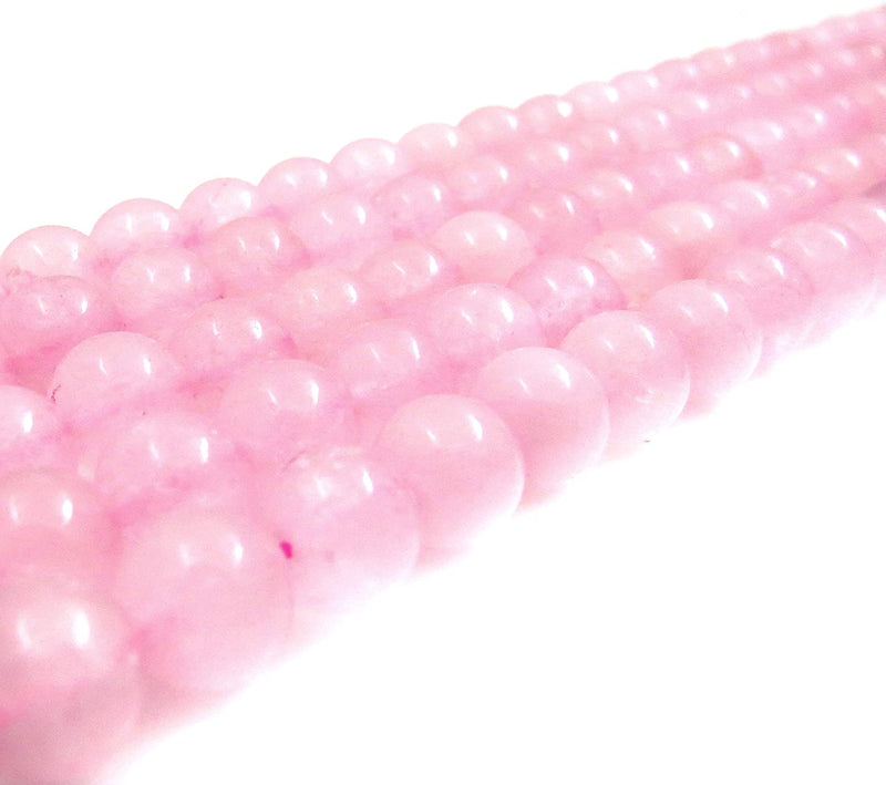 Rose Quartz Semi-precious Stones 8mm round, 45 beads/15" string (Rose Quartz 1 string-45 beads)