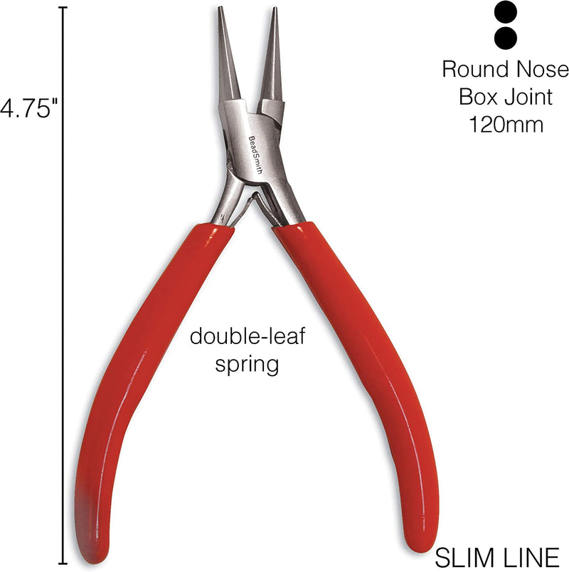 Pince Slimline à bout rond avec ressort, Rouge (120mm) Qualité professionelle