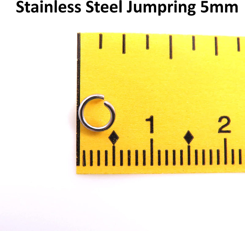 1000pcs Stainless Steel Single Rings Jumpring 5mm, 20 gauge/0.8mm, 1000 pieces per bag
