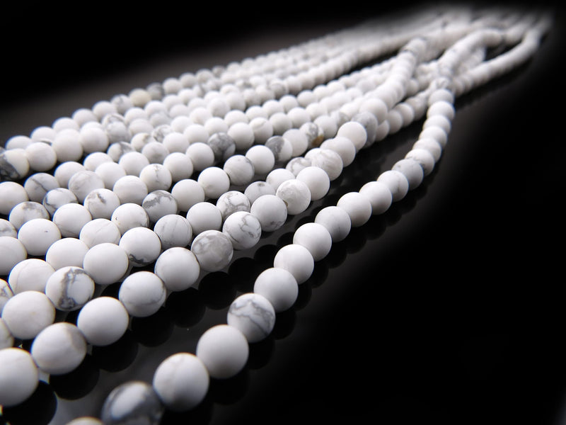 170 beads Howlite Mat Semi-precious 4mm round (Howlite Mat 4mm 2 strings-170 beads)