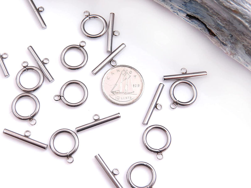 10pcs Stainless Steel Toggle Clasp 12mm, 10 pieces per bag