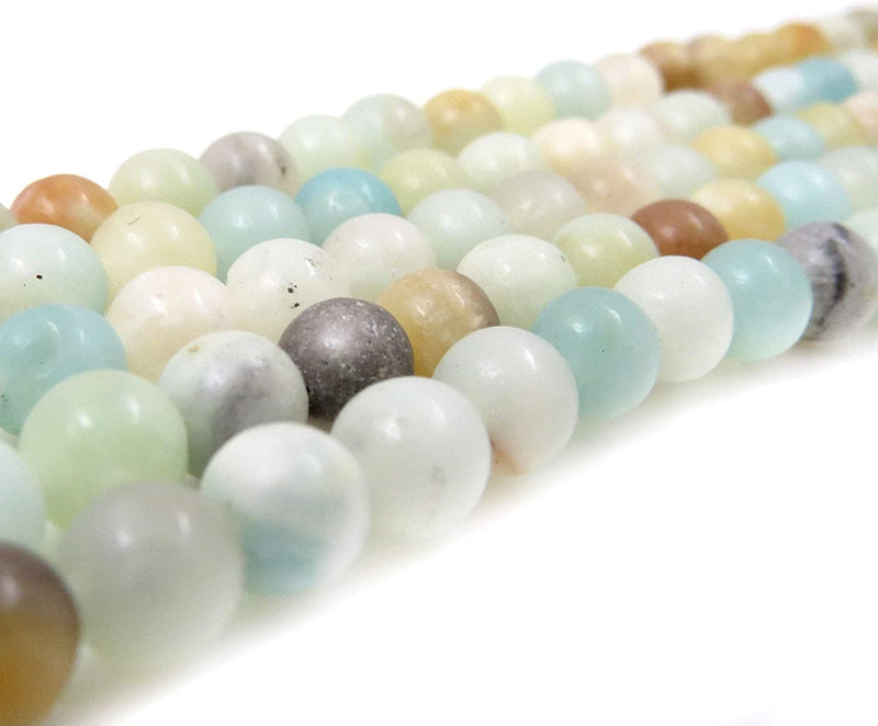 Amazonite Natural Brown Semi-precious Stones 6mm Round, 60 beads/15" String (Brown Amazonite 6mm 2 Strings-120 beads)