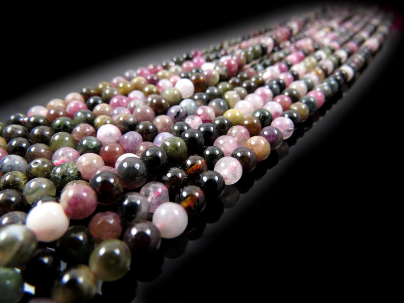170 beads Rainbow Tourmaline Semi-precious 4mm round (Rainbow Tourmaline 4mm 2 strings-170 beads)