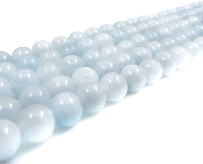 Aquamarine Semi-precious stones 6mm round, 60 beads/15" rope (Aquamarine 6mm 2 ropes-120 beads)