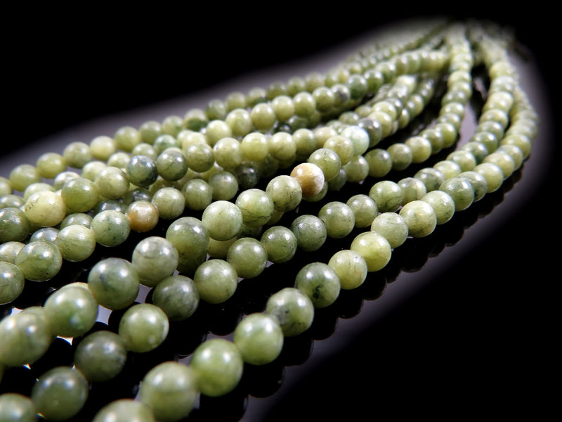 170 beads Canadian Semi-precious Jade 4mm round (Canadian Jade 4mm 2 strings-170 beads)