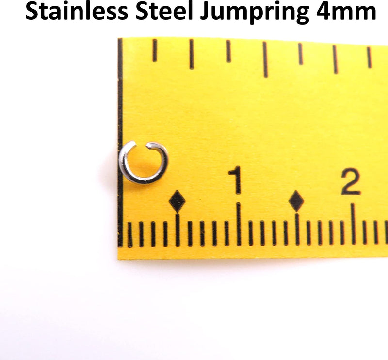 1000pcs Stainless Steel Jumpring 4mm, 21 gauge/0.7mm, 1000 pieces per bag