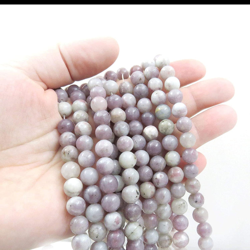 Lilac Stone Quartz Semi-precious stones 8mm round, 45 beads/15" rope (Lilac Stone Quartz 1 rope-45 beads)