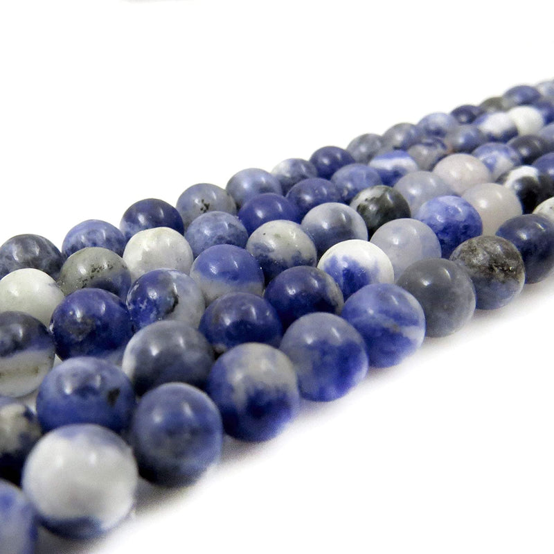 Sodalite Semi-precious stones 6mm round, 60 beads/15" string (Sodalite 6mm 2 strings-120 beads)