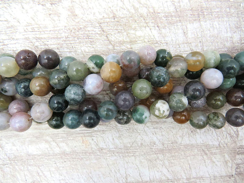 Fancy Jasper Semi-precious stones 8mm round, 45 beads/15" rope (Fancy Jasper 2 ropes-90 beads)