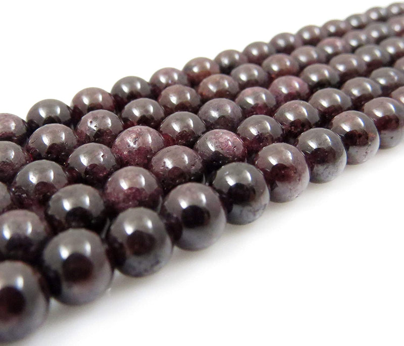 Garnet Semi-precious stones 6mm round, 60 beads/15" rope (Garnet 6mm 2 ropes-120 beads)