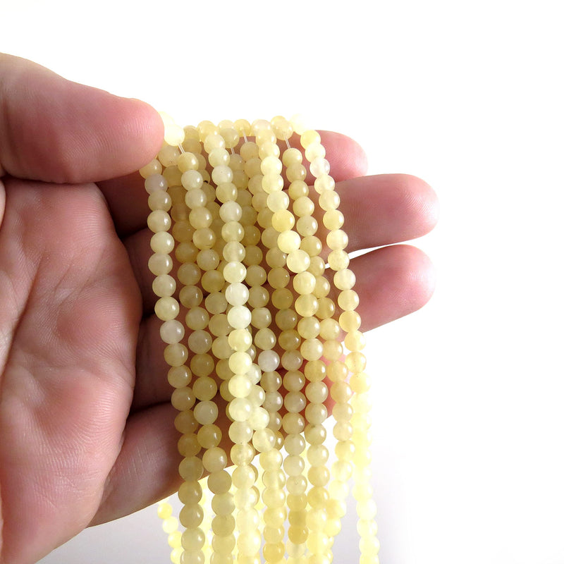85 beads Honey Calcite Semi-precious 4mm round (Honey Calcite 4mm 1 string-85 beads)