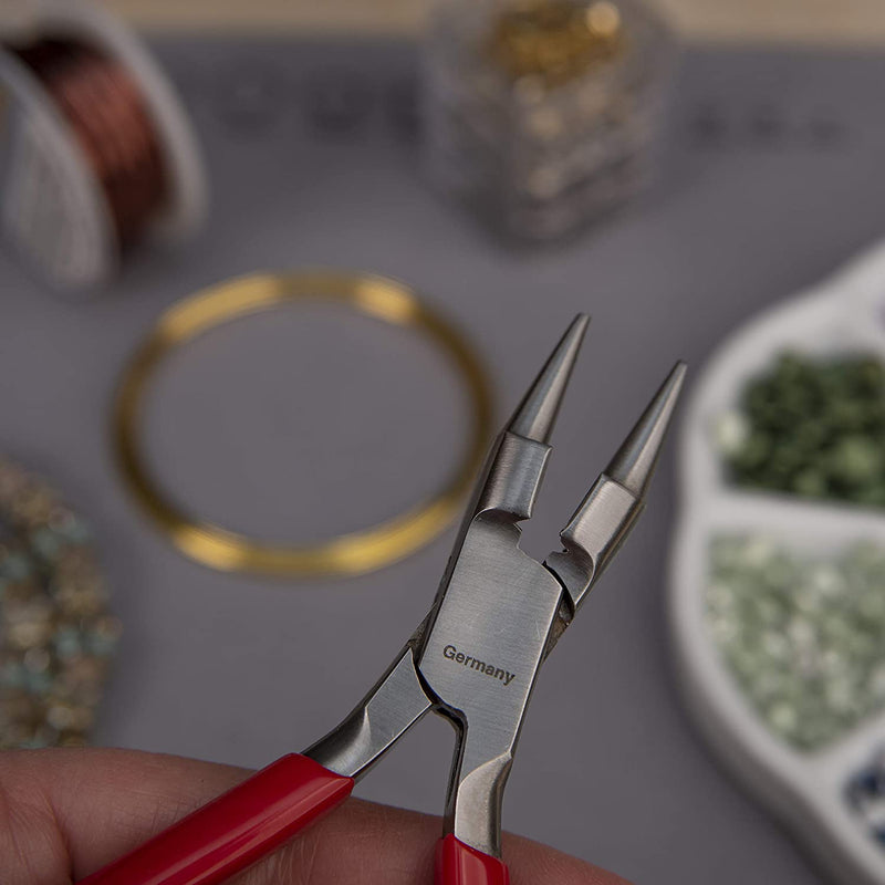 The Beadsmith Platinum Series Combo Pince à bout rond et cutter (pince à chapelet) avec poignées en PVC - Qualité allemande - 5,5 pouces (140 mm)