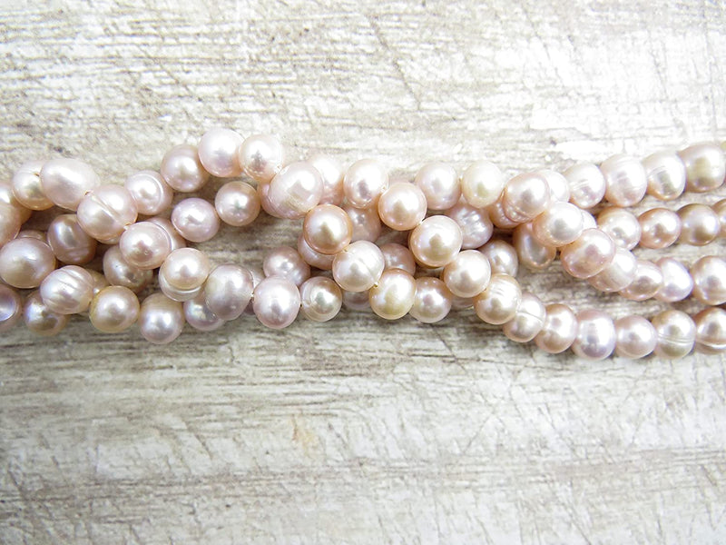 130pcs Natural Freshwater Pearls 5-6mm, Pink Purple Color