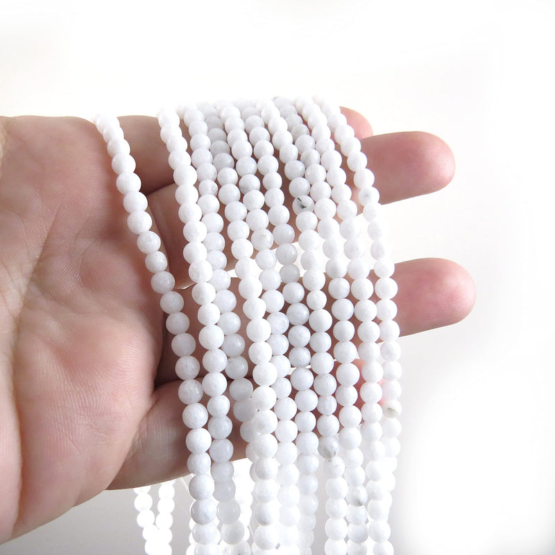 85 beads Milky Quartz Semi-precious 4mm round (Milky Quartz 4mm 1 string-85 beads)