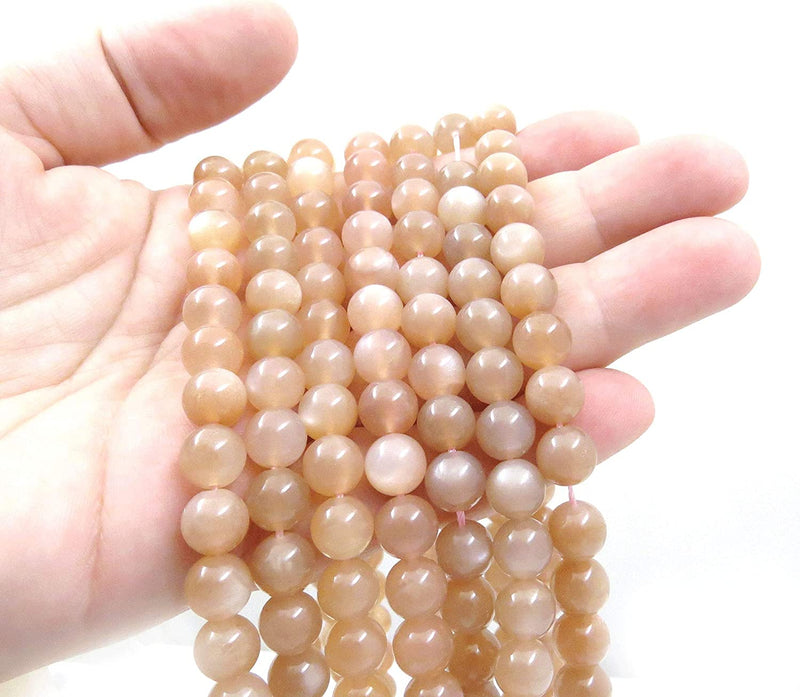 Sunstone Semi-precious stones 8mm round, 45 beads/15" rope (Sunstone 1 rope-45 beads)