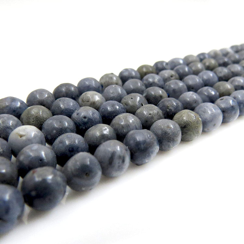 Coral Blue Semi-precious stones 6mm round, 60 beads/15" rope (Coral Blue 6mm 1 rope of 60 beads)