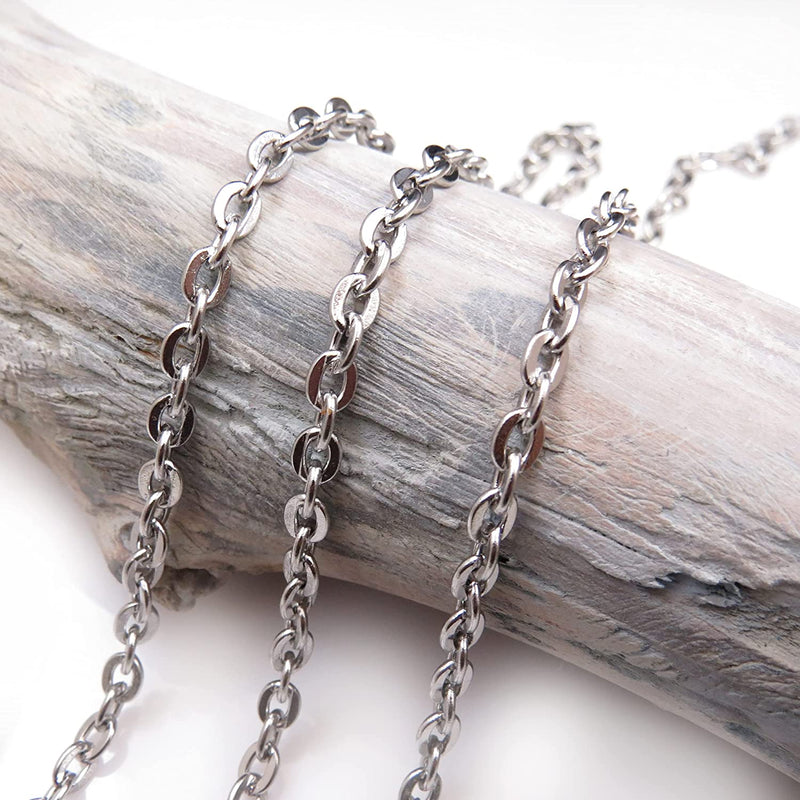 10m Stainless Steel Chain Flat Oval 4.5x6mm