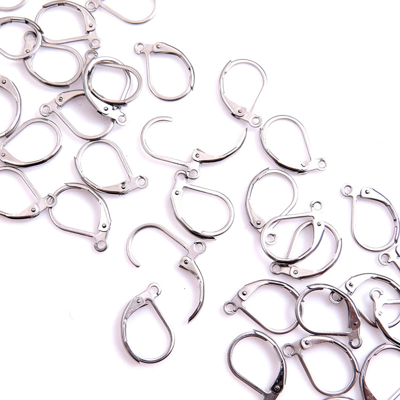 50pcs Stainless Steel Leverback Earring 15x10mm, 50 pieces per bag