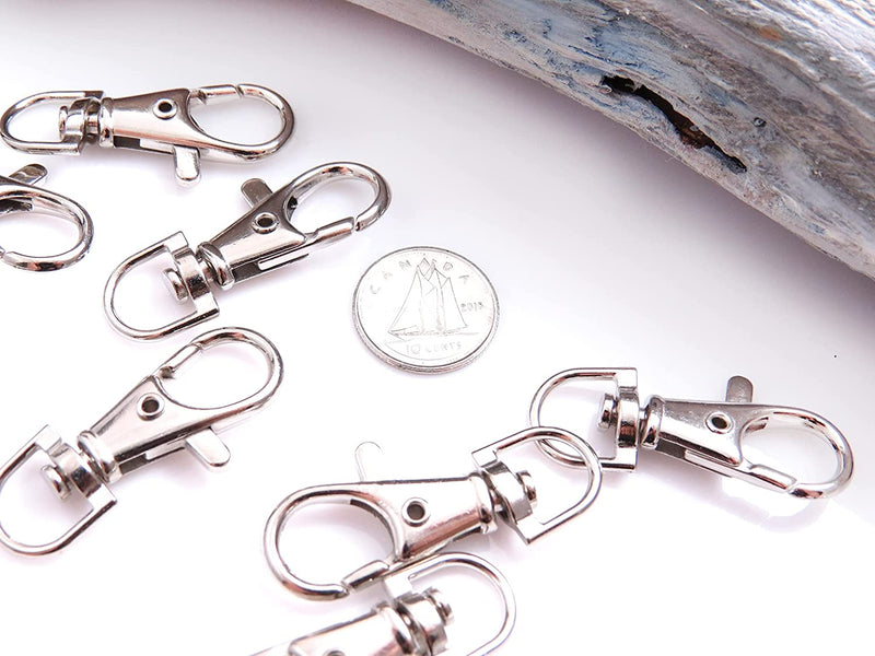 25 pieces Nickel plated key ring clip 38x15mm