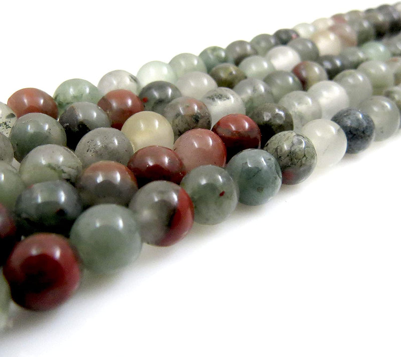 African Bloodstone 6mm round semi-precious stones, 60 beads/15" rope (African Bloodstone 6mm 1 rope of 60 beads)