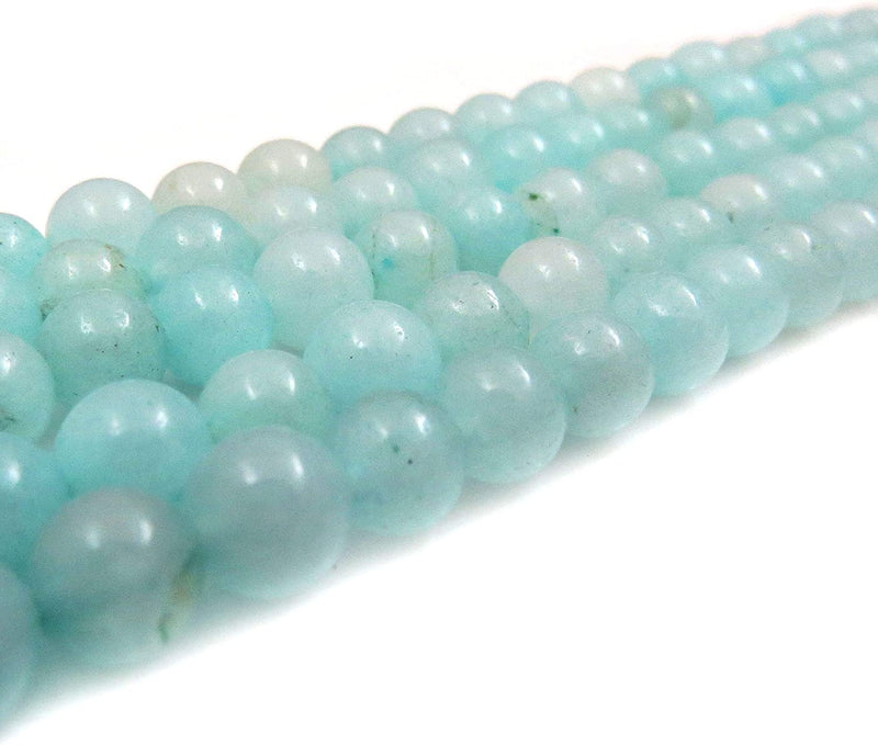 Amazon Jade Semi-precious stones 8mm round, 45 beads/15" rope (Amazon Jade 1 rope-45 beads)