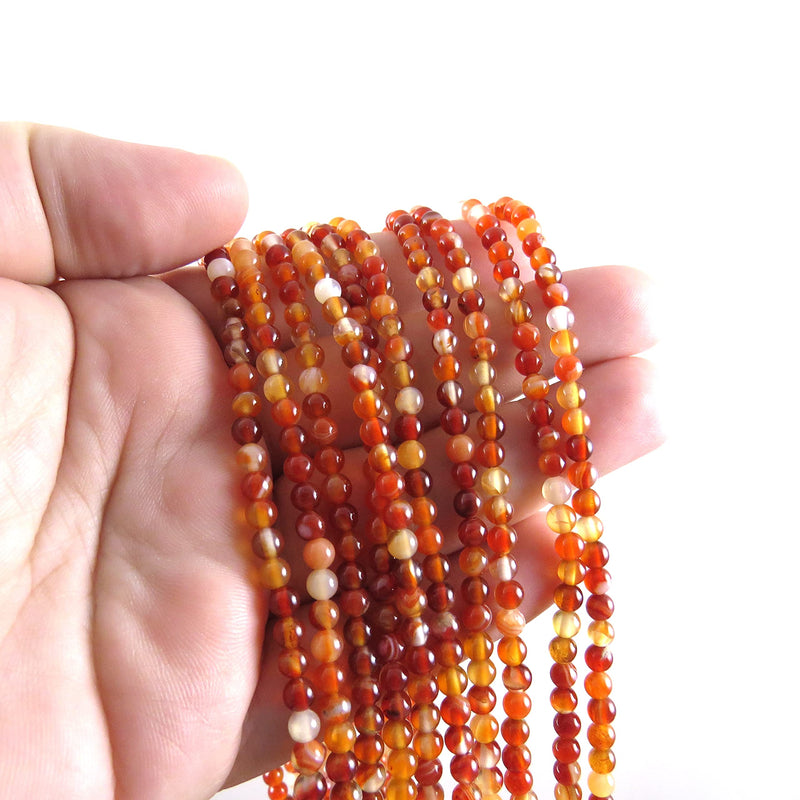 170 beads Semi-precious Red Lace Agate 4mm round (Red Lace Agate 4mm 2 strings-170 beads)