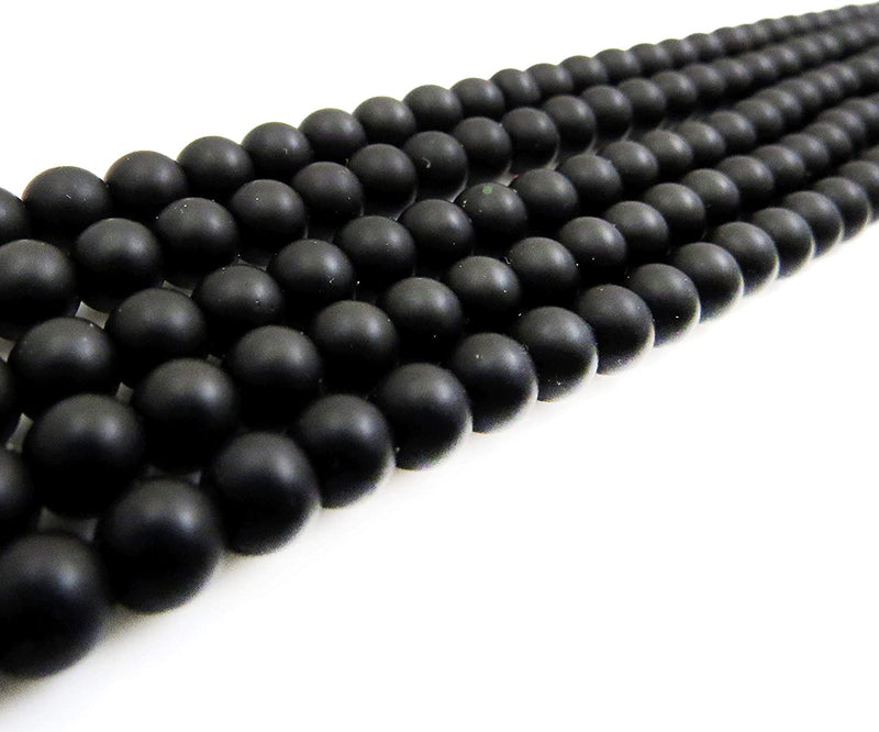 Blackstone Jasper Semi-precious Stone Matte beads 6mm round, 60 beads/15" rope (Blackstone Jasper 6mm 1 rope of 60 beads)