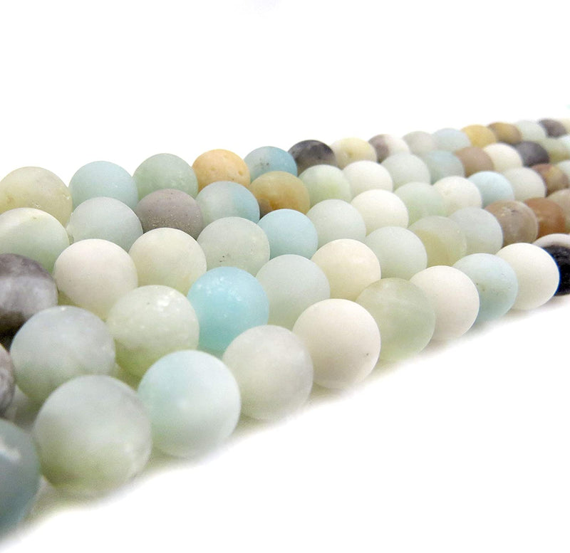 Natural Brown Amazonite Semi-precious Stone Matte, beads round 8mm, 45 beads/15" rope (Brown Amazonite 1 rope-45 beads)