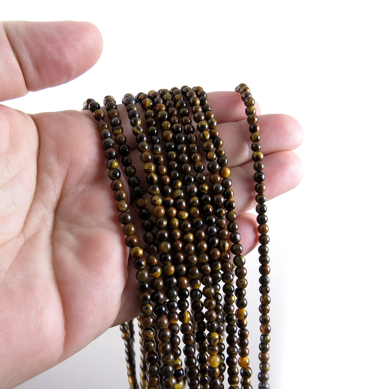 85 beads Natural Semi-precious Tiger Eye 4mm round (Tiger Eye 4mm 1 string-85 beads)