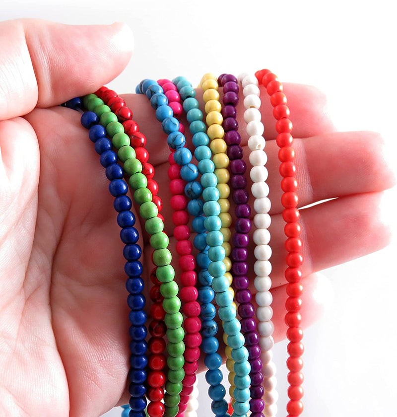 10 Magnesite Ropes Turquoise 4mm, mix of 10 Colors, assorted colors