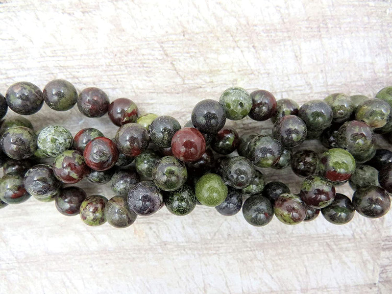 Dragon Blood Jasper 8mm round semi-precious stones, 45 beads/15" cord (Dragon Blood Jasper 1 cord-45 beads)
