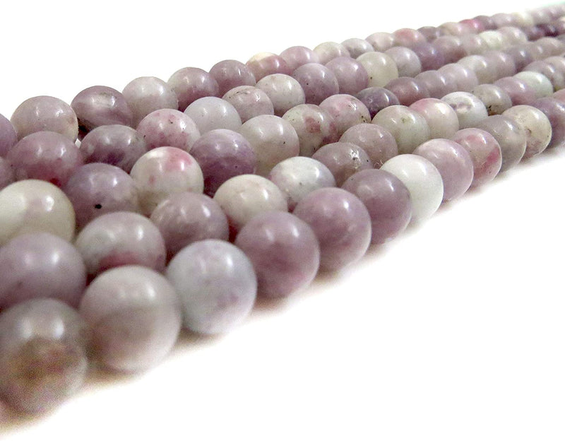 Lilac Stone Quartz Pierres semi-précieuses 8mm rondes, 45 billes/15” corde (Lilas Stone Quartz 2 cordes-90 billes)