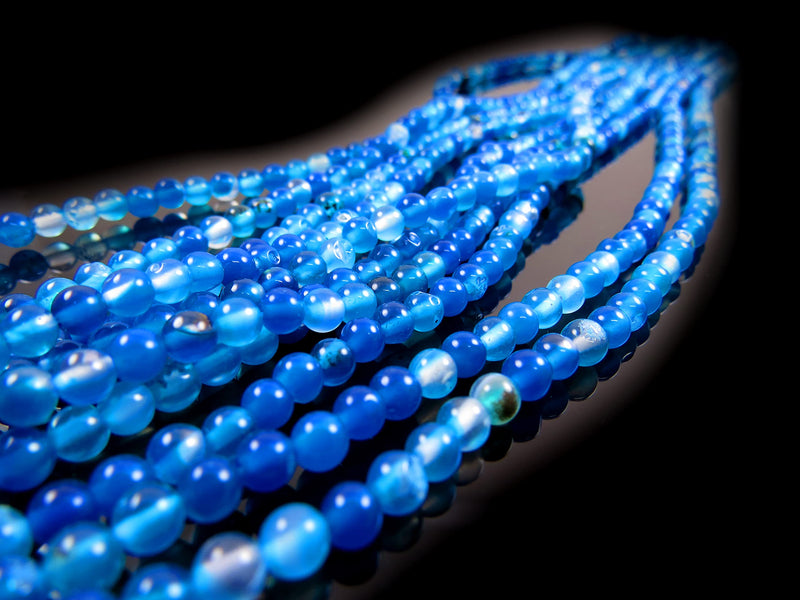 170 beads Semi-precious Blue Lace Agate 4mm round (Blue Lace Agate 4mm 2 strings-170 beads)