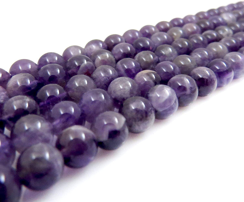 Amethyst Semi-precious stones 6mm round, 60 beads/15" string (Amethyst 6mm 2 strings-120 beads)