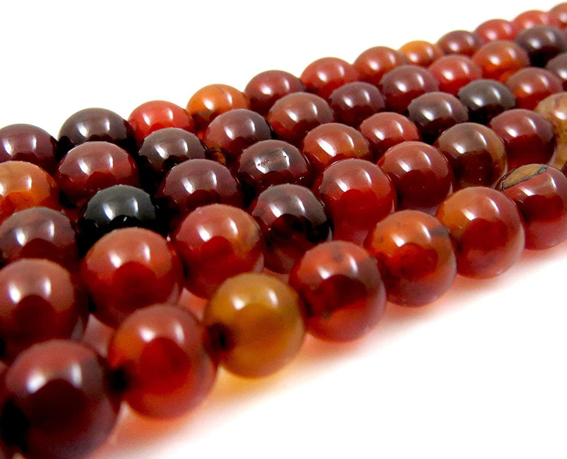 Natural Agate Semi-precious stones 6mm round, 60 beads/15" rope (Natural Dark Agate 6mm 2 ropes-120 beads)