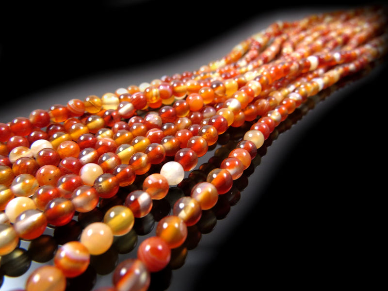 85 beads Semi-precious Red Lace Agate 4mm round (Red Lace Agate 4mm 1 string-85 beads)