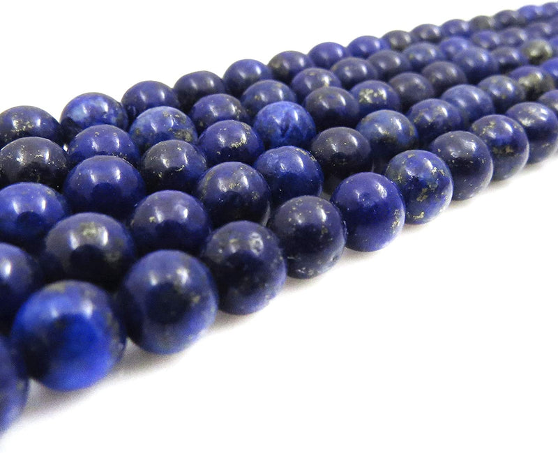 Lapis Lazuli Semi-precious stones 6mm round, 60 beads/15" string (Lapis Lazuli 6mm 2 strings-120 beads)