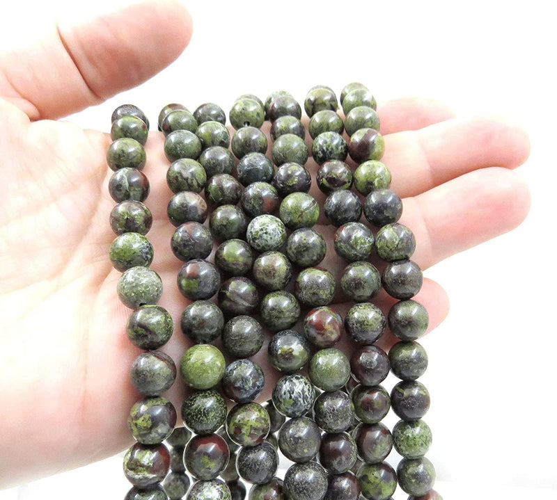 Dragon Blood Jasper 8mm round semi-precious stones, 45 beads/15" cord (Dragon Blood Jasper 1 cord-45 beads)
