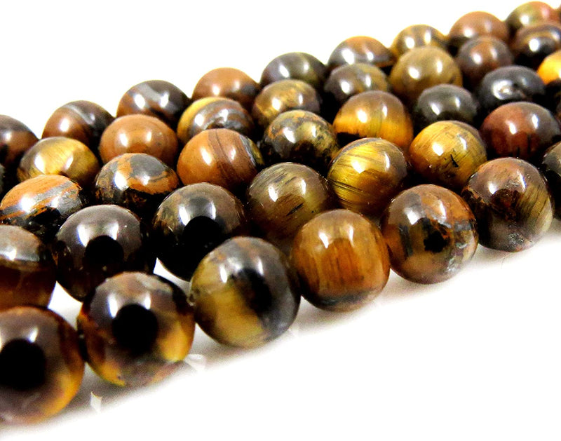 Tiger Eye Semi-precious stones 6mm round, 60 beads/15" rope (Tiger Eye 6mm 1 rope of 60 beads)